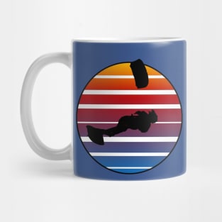 Lets Fly A Kite Black Silhouette Retro Kitesurf Sunset Mug